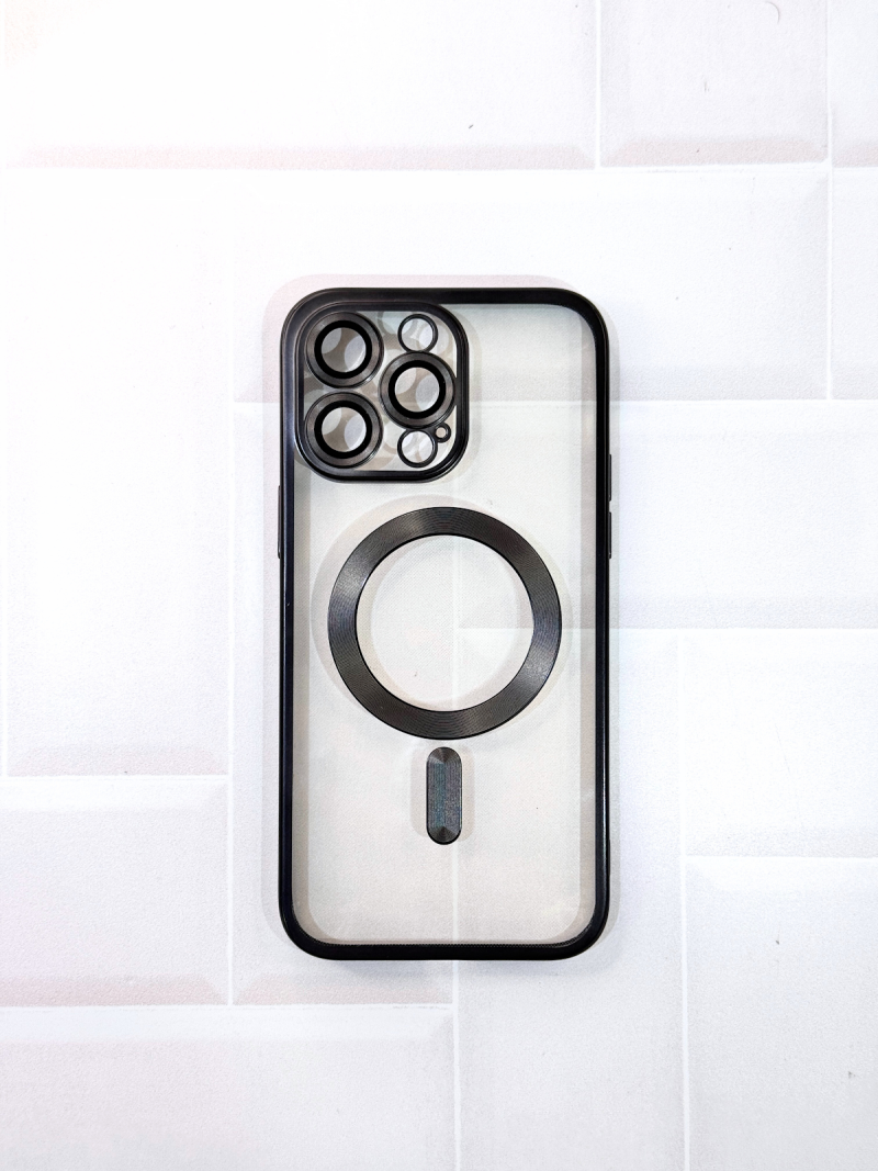 FUNDA TRANSPARENTE BORDE METAL CON MAGSAFE IPH 16 PRO