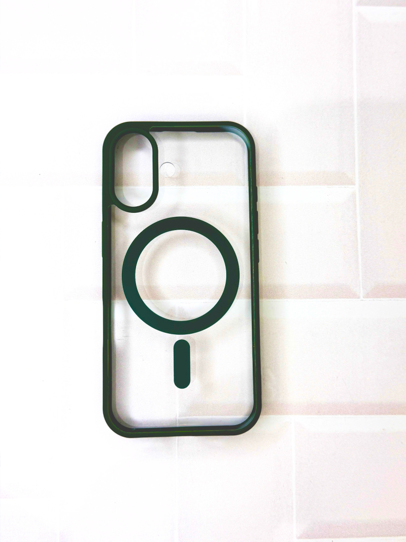 FUNDA TRANSPARENTE BORDE COLOR CON MAGSAFE IPH 15 PLUS