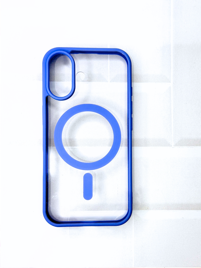FUNDA TRANSPARENTE BORDE COLOR CON MAGSAFE IPH 15 PLUS