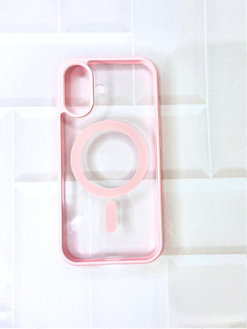 FUNDA TRANSPARENTE BORDE COLOR CON MAGSAFE IPH 15 PLUS