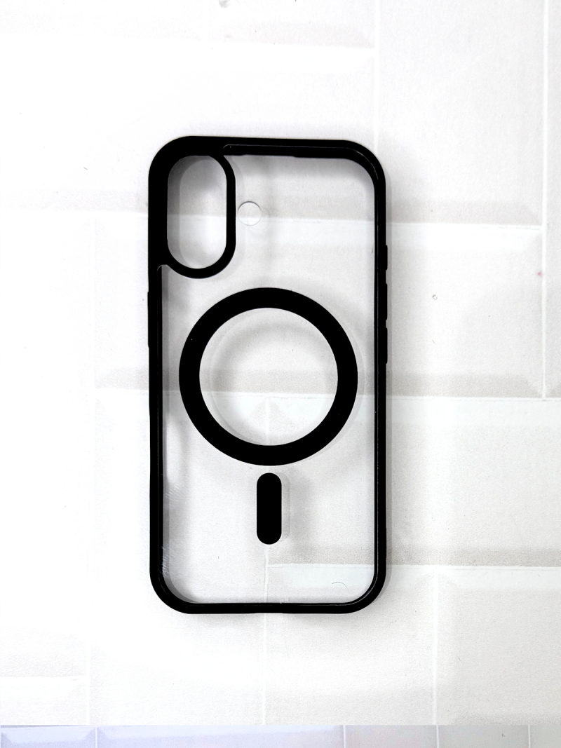 FUNDA TRANSPARENTE BORDE COLOR CON MAGSAFE IPH 15 PLUS