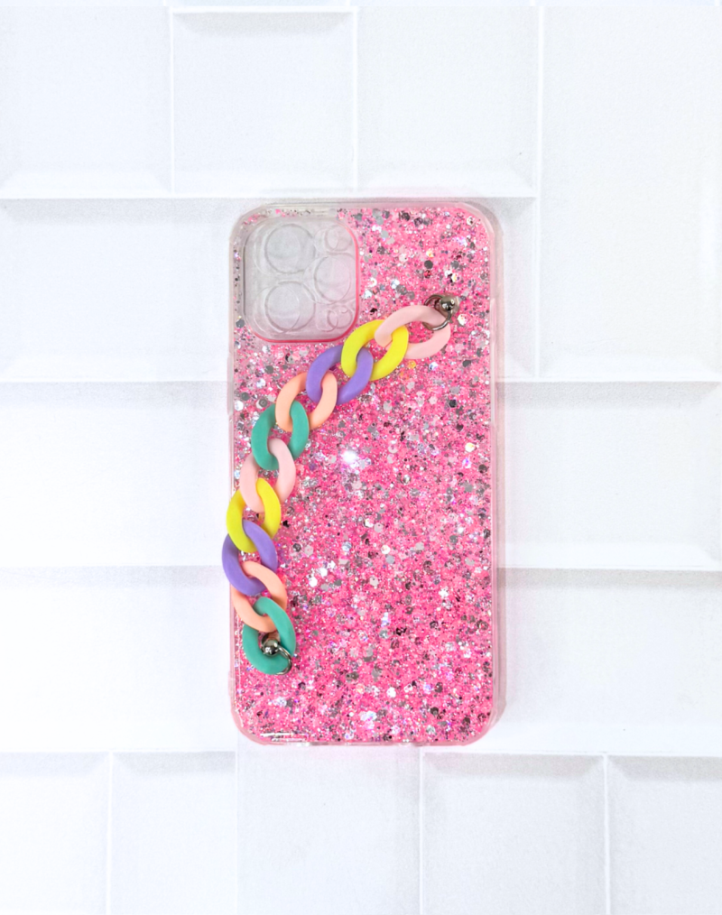 FUNDA BRILLO CADENA IPHONE 12 PRO MAX