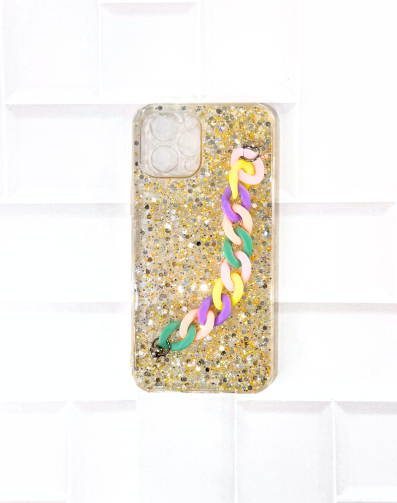 FUNDA BRILLO CADENA IPHONE 12 PRO MAX