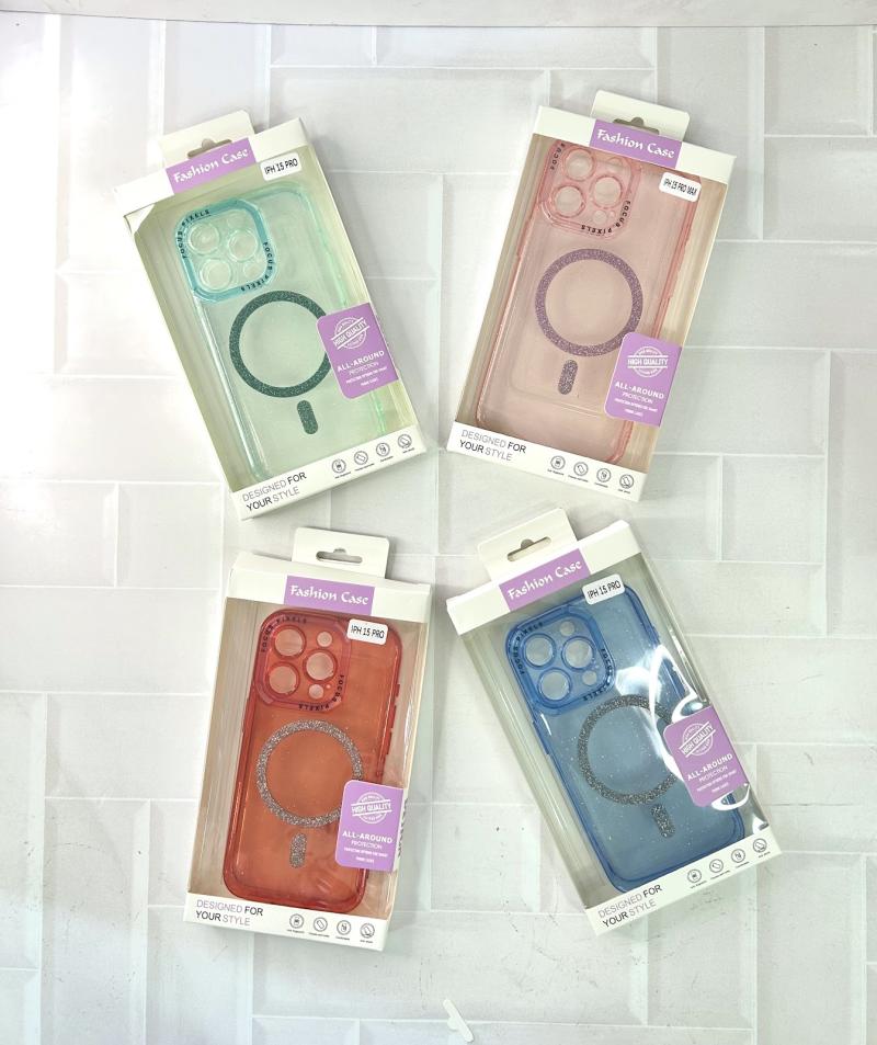 FUNDA TRANSPARENTE BRILLO CON MAGSAFE Y EMPAQUE IPH 13