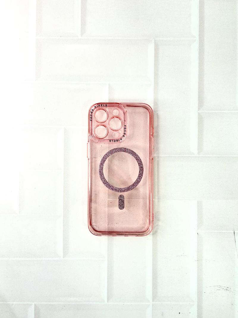 FUNDA TRANSPARENTE BRILLO CON MAGSAFE Y EMPAQUE IPH 15