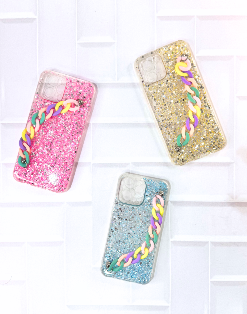 FUNDA BRILLO CADENA IPHONE 7