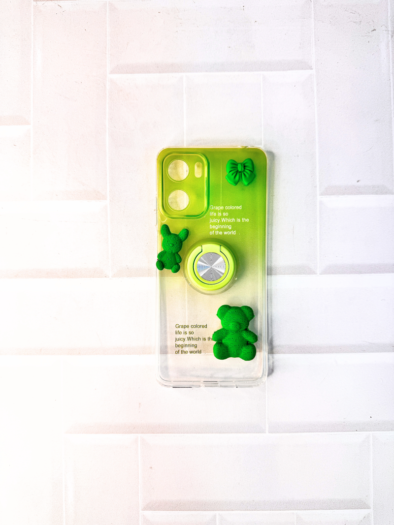 FUNDA MUÑECO OSO Y ANILLO MOTO G24 POWER