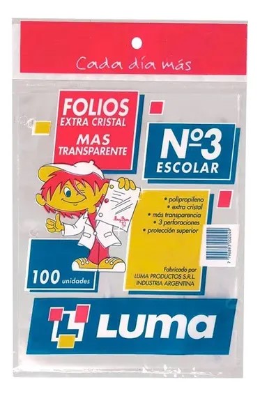 FOLIO LUMA EXTRA CRISTAL Nº3 X10 UND