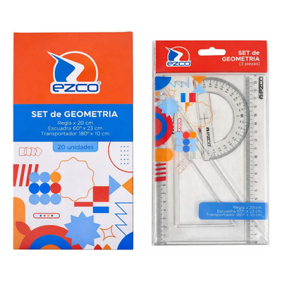 SET GEOMÉTRICO EZCO ACRILICO X3 PIEZAS 20CM