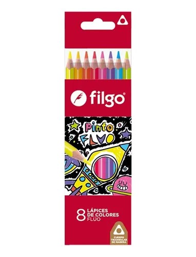 LAPIZ COLOR X8 LARGO FILGO PINTO FLUO