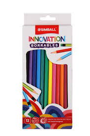 LAPIZ DE COLOR SIMBALL BORRABLES X12