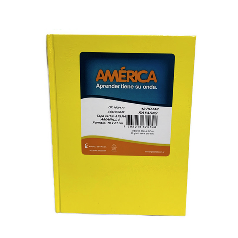 CUADERNO ARAÑA 16X21 (1) AMERICA X42 HJS RAYADO COLORES SURTIDOS