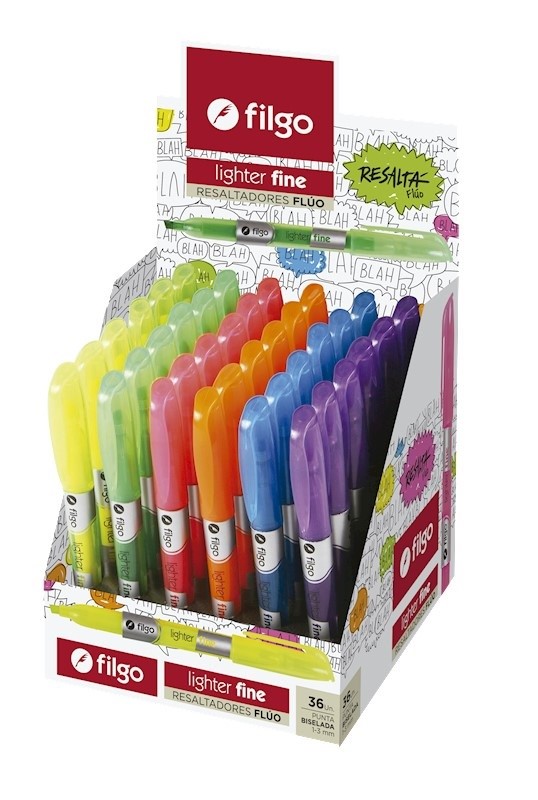 PACK RESALTADOR LIGHTER FINE FILGO DISPLAY X36 FLUO