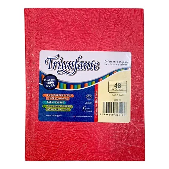 CUADERNO ARAÑA 16X21 (N°1) TRIUNFANTE X48 HJS COLORES SURT XU