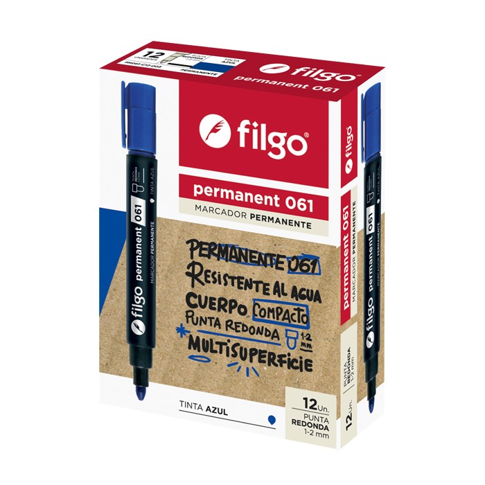 PACK MARCADOR PERMANENTE 061 FILGO P/REDONDA X12