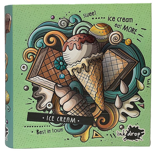 CARPETA INKDROP 3X40 CON 3 ANILLOS - HELADOS