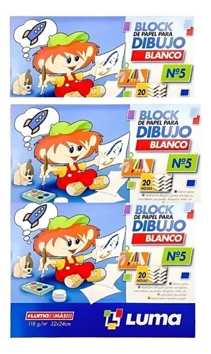 PACK BLOCK LUMA Nº5 BLANCO X20 HJS X5U