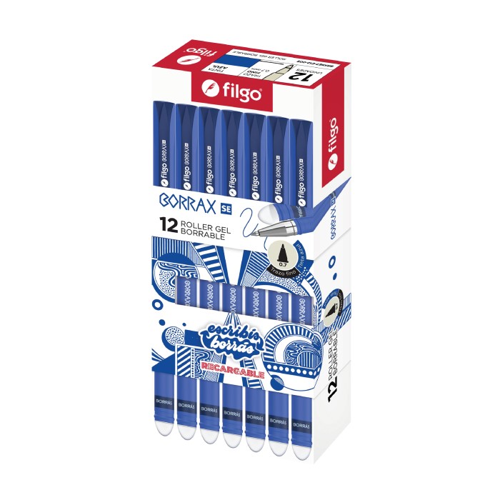 PACK LAPICERA BORRABLE BORRAX SE 0.7MM AZUL X12