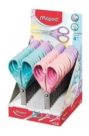 PACK TIJERA MAPED STAINLESS STEEL SOFT PASTEL 13 CM X24U