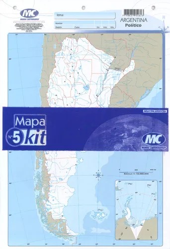 PACK MAPA MC ARGENTINA POLITICO N°5 X 20 UND
