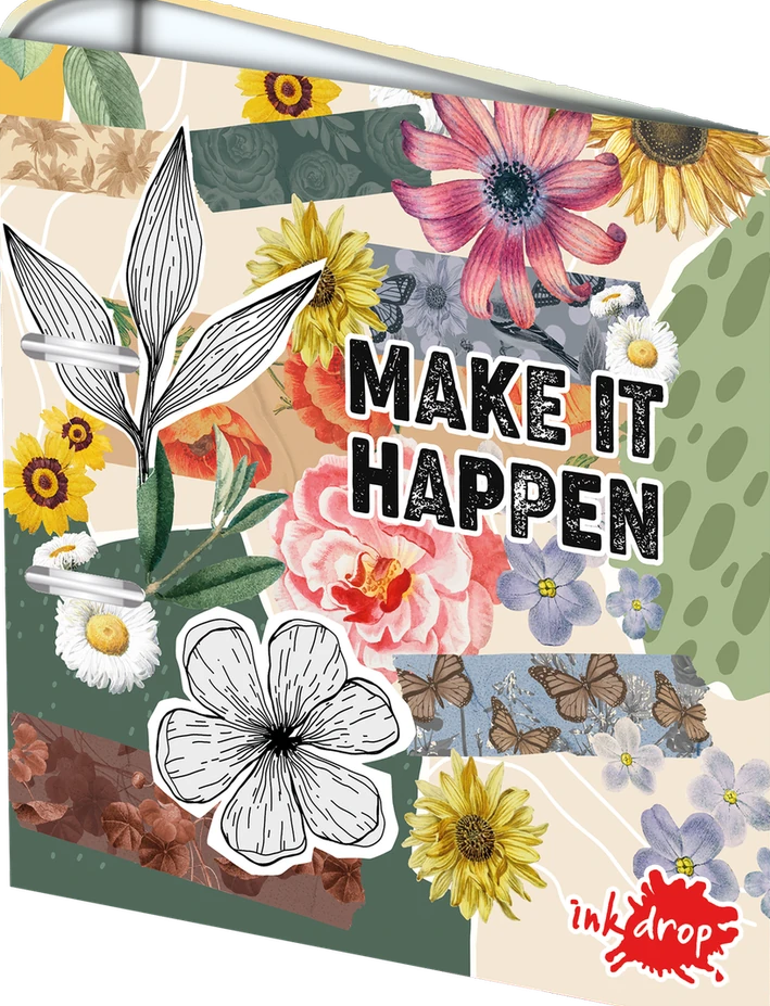 CARPETA INKDROP 3X40 CON 3 ANILLOS - COLLAGE - MAKE IT HAPPEN