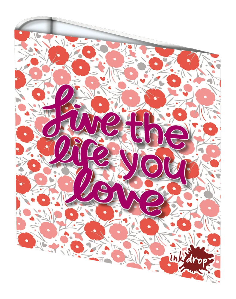 CARPETA INKDROP 3X40 CON 3 ANILLOS - FLOWERS - LIVE THE LIFE