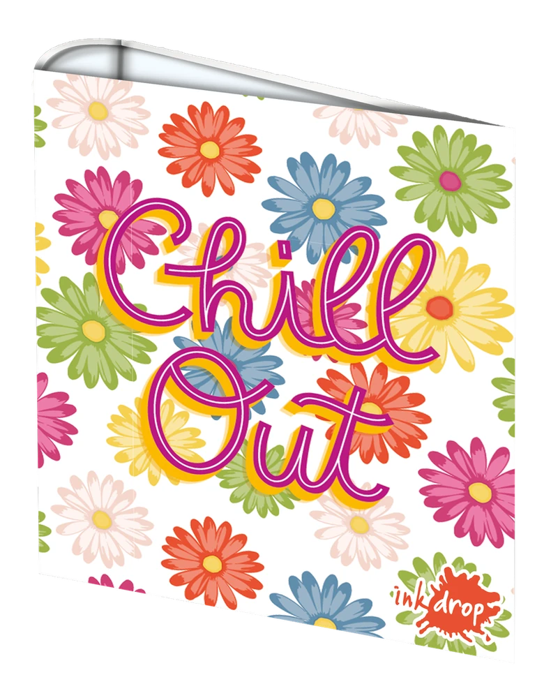 CARPETA INKDROP 3X40 CON 3 ANILLOS - FLOWERS - CHILL