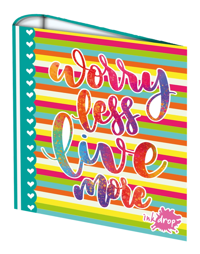 CARPETA INKDROP 3X40 CON 3 ANILLOS - LIFE PLUS - WORRY LESS