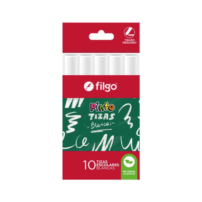 TIZA FILGO PINTO X10 BLANCA PACK X12 ESTUCHES