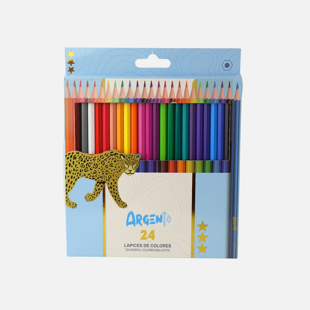 LAPICES DE COLOR ARGENTO X24