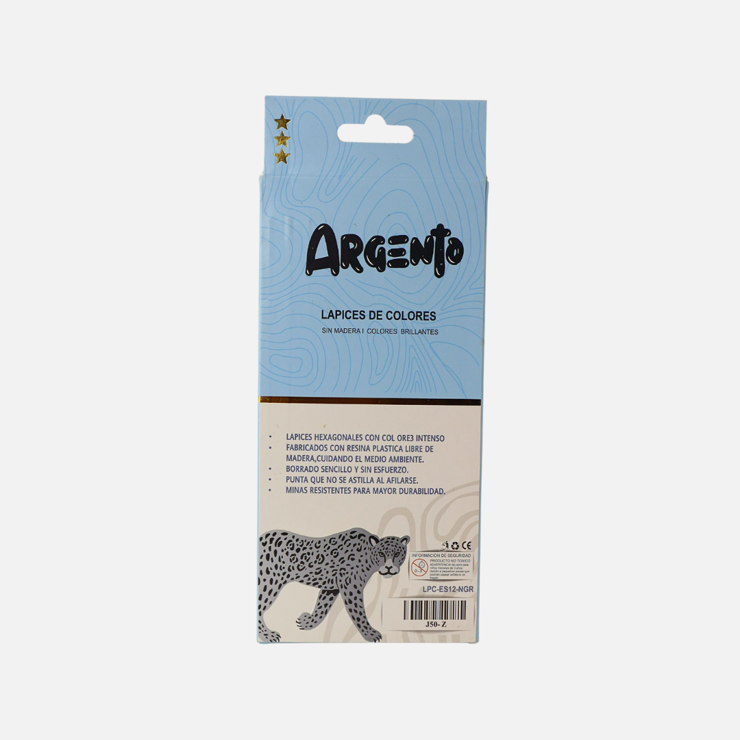 LAPICES NEGROS ARGENTO X12