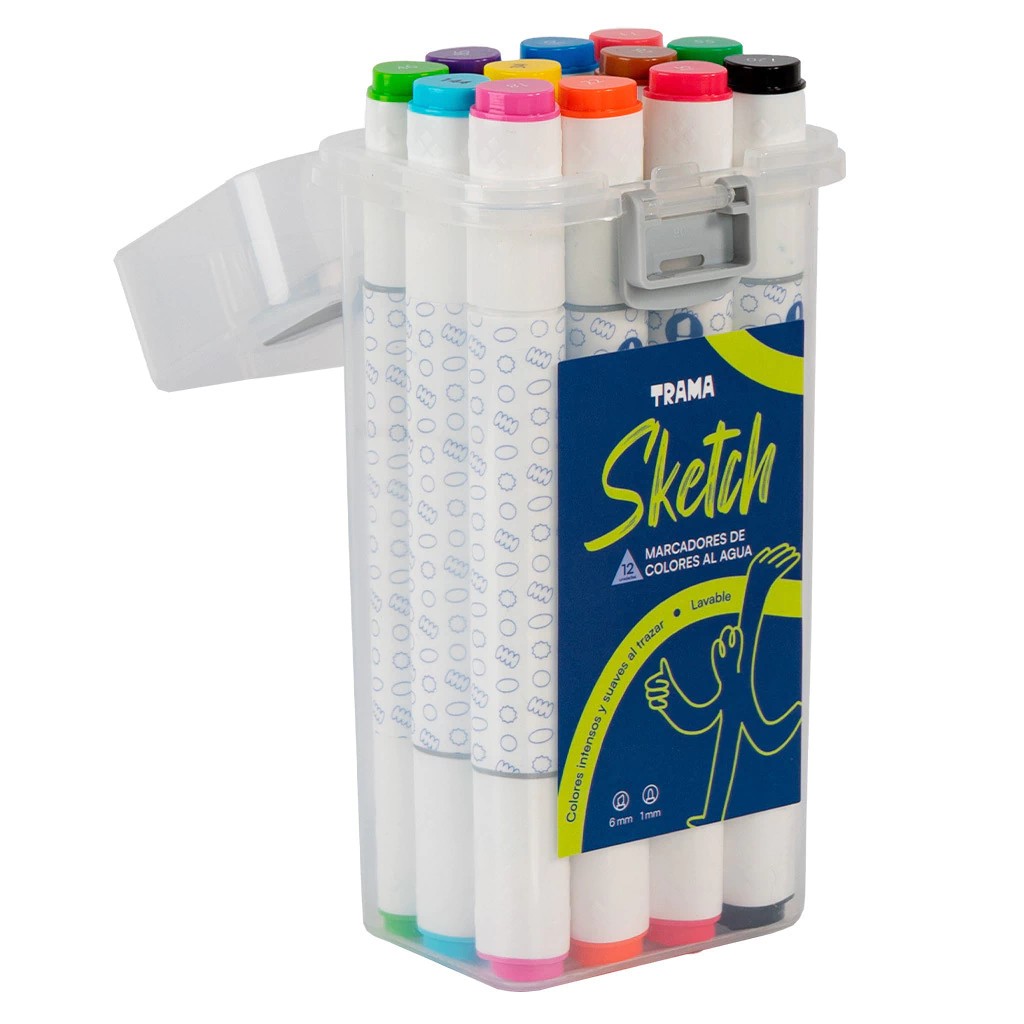 MARCADORES TRAMA SKETCH AL AGUA D/P BOX X12U