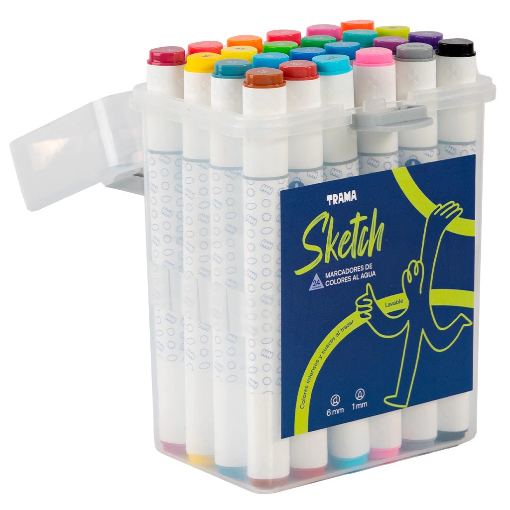 MARCADORES TRAMA SKETCH AL AGUA D/P BOX X24U