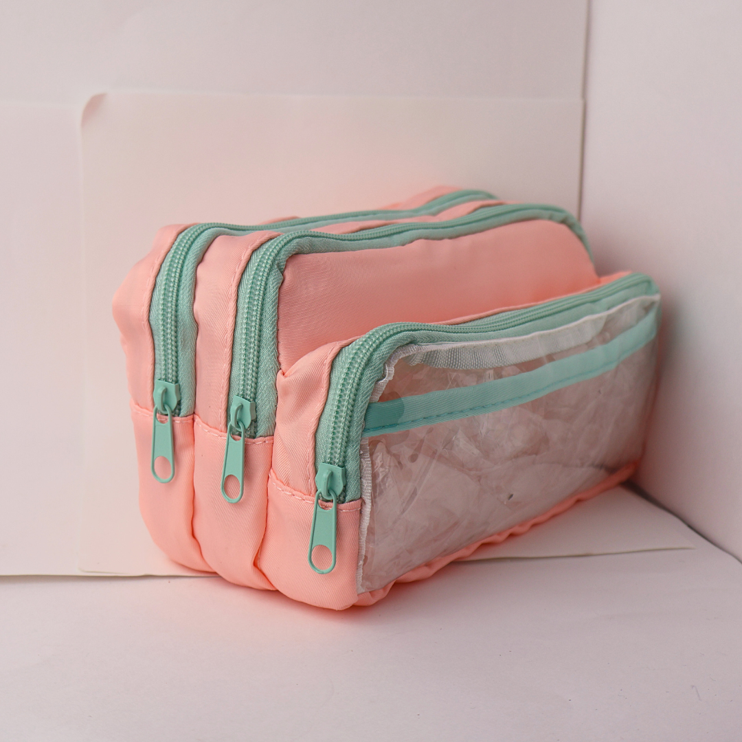 BULTO CARTUCHERA DOBLE POCKET ARGENTO X48 UND