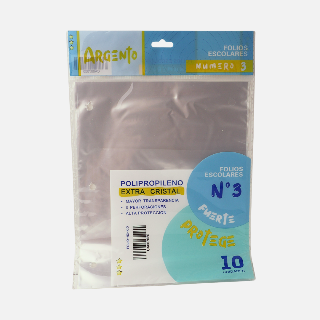 BULTO DE FOLIOS EXTRA CRISTA ARGENTO N°3 REFORZADO X10 UND X800 PACK