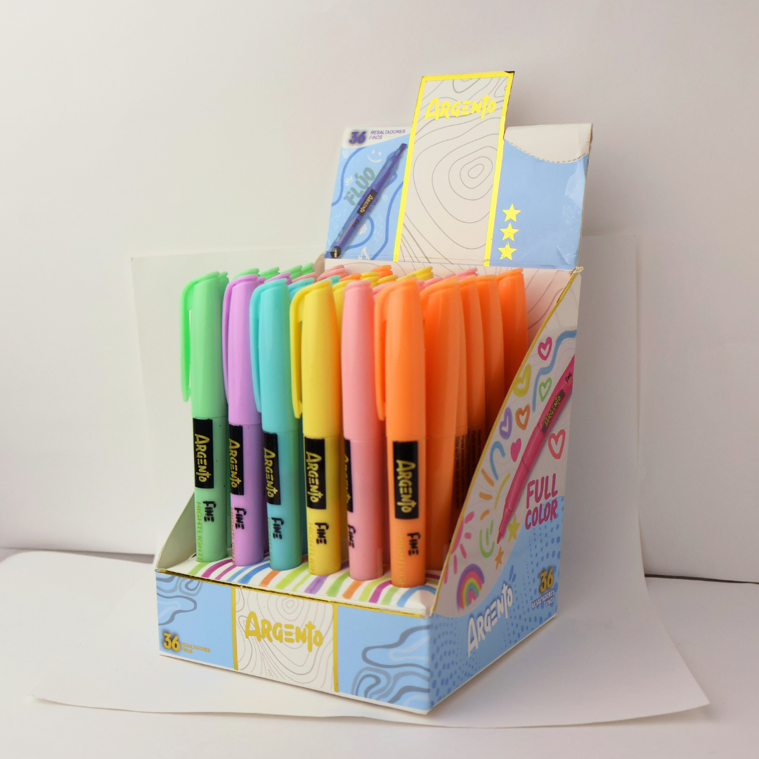 BULTO RESALTADOR PASTEL ARGENTO X36 X48 DISPLAY