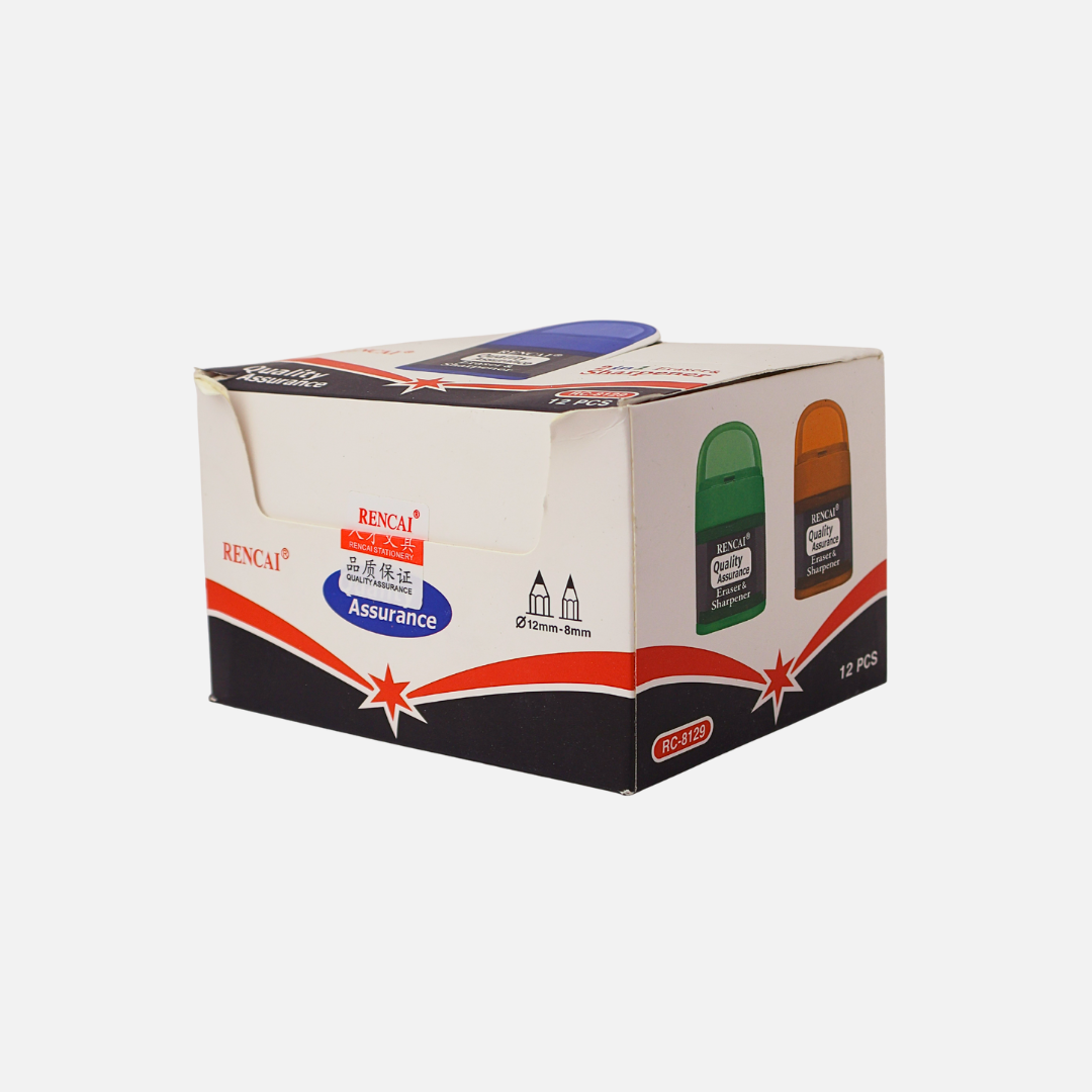 BULTO SACAPUNTAS C/DEPOSITO Y GOMA DE BORRAR ARGENTO X12 X48 PACK