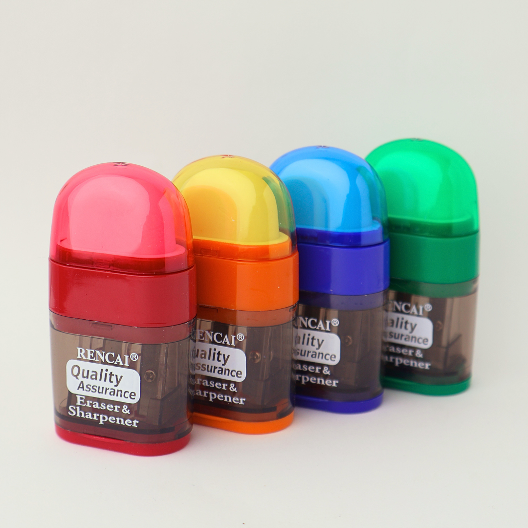 BULTO SACAPUNTAS C/DEPOSITO Y GOMA DE BORRAR ARGENTO X12 X48 PACK