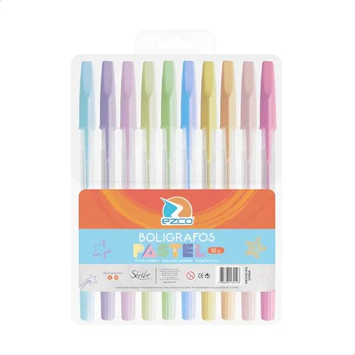 PACK BOLIGRAFO EZCO PASTEL X24 ESTUCHES X10 UND