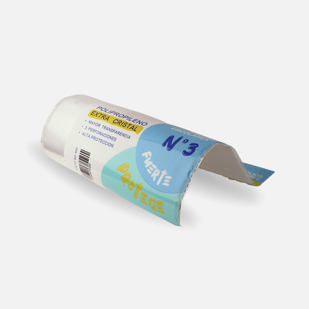 PACK DE FOLIOS EXTRA CRISTAL ARGENTO N°3 REFORZADO X10 UND X100