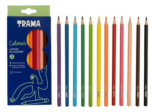 PACK LAPICES DE COLOR TRAMA LARGO X12 CLASICOS X12 ESTUCHE