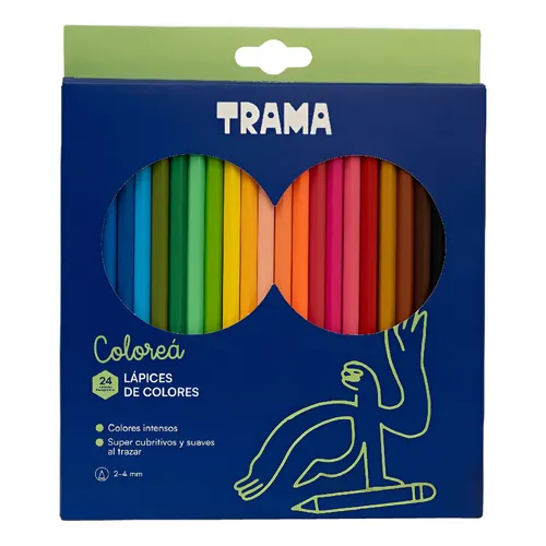 PACK LAPIZ DE COLOR LARGO TRAMA X24 SURT X6 ESTUCHE