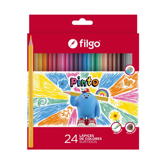 PACK LAPIZ DE COLORES PINTO FILGO X24 SURT X6 ESTUCHE