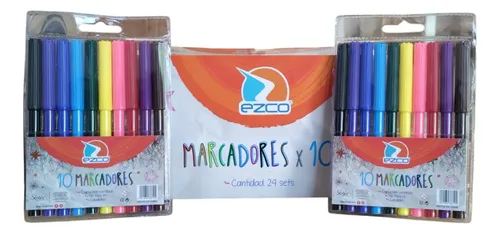PACK MARCADOR ESCOLAR EZCO X10 SURT X24U