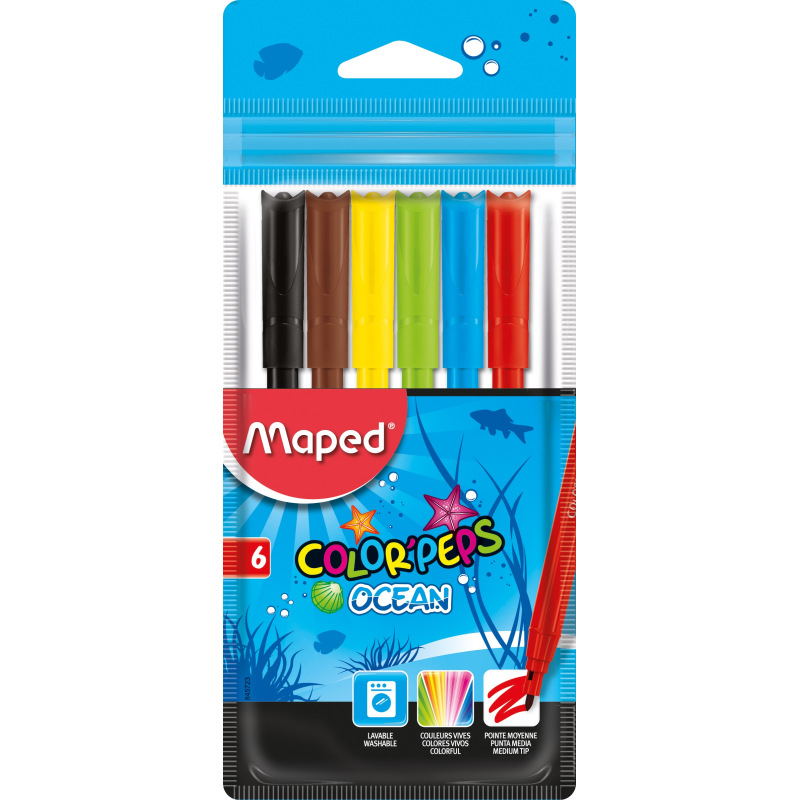 PACK MARCADOR ESCOLAR OCEAN X6 COLORPEPS X12U