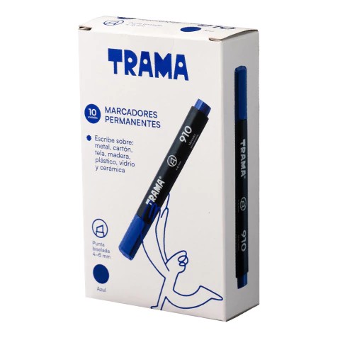 PACK MARCADORES TRAMA PERMANENTE GRUESO PUNTA CHANFLEADA 910 VERDE X 10 UND