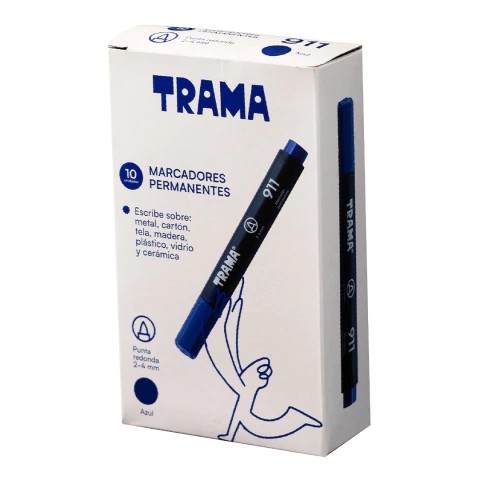 PACK MARCADORES TRAMA PERMANENTE GRUESO PUNTA REDONDA 911 VERDE X10 UND