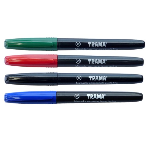 PACK MARCADORES TRAMA PERMANENTE PUNTA FINA ROJO X10 UND