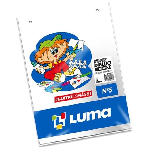 PACK REPUESTO DE DIBUJO LUMA N°5 X 8HJS BLANCO X20