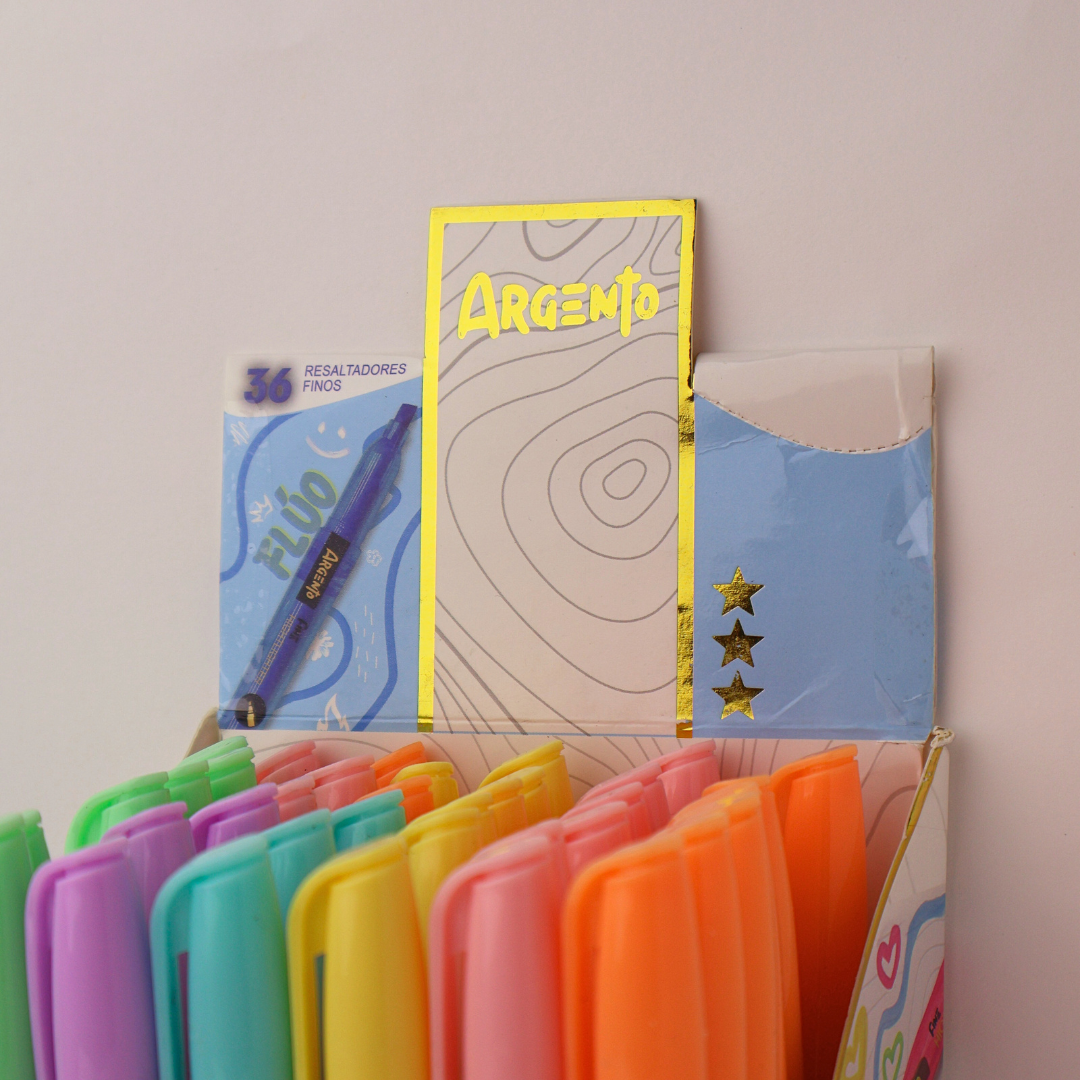 PACK RESALTADOR PASTEL ARGENTO X36